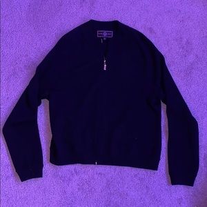 Black zip-up St. John sweatshirt